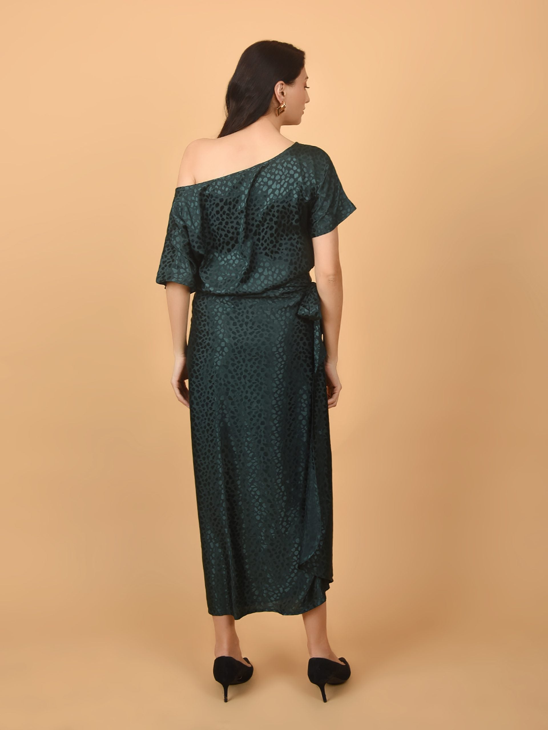 Flawless Women Green Top With Wrap Skirt Co Ord Set | EMILY Being Flawless