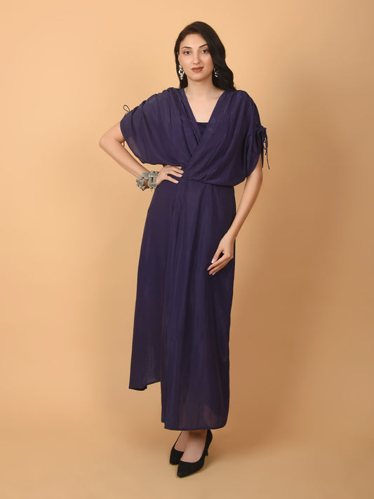 Flawless Women Solid Purple Dress | BEKKY