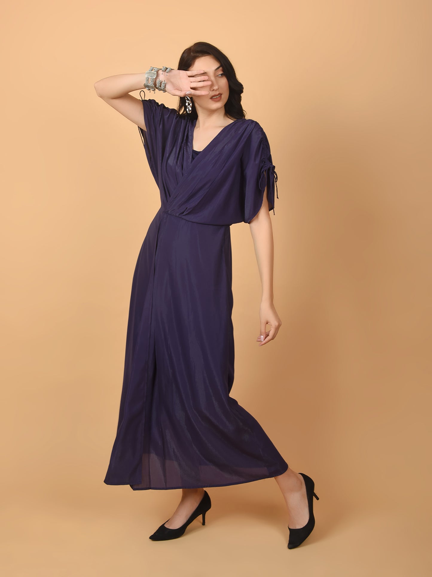 Flawless Women Solid Purple Dress | BEKKY Being Flawless
