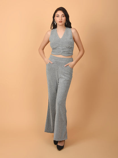 Flawless Women Stylish Silver Co-ord Set | DISC Being Flawless