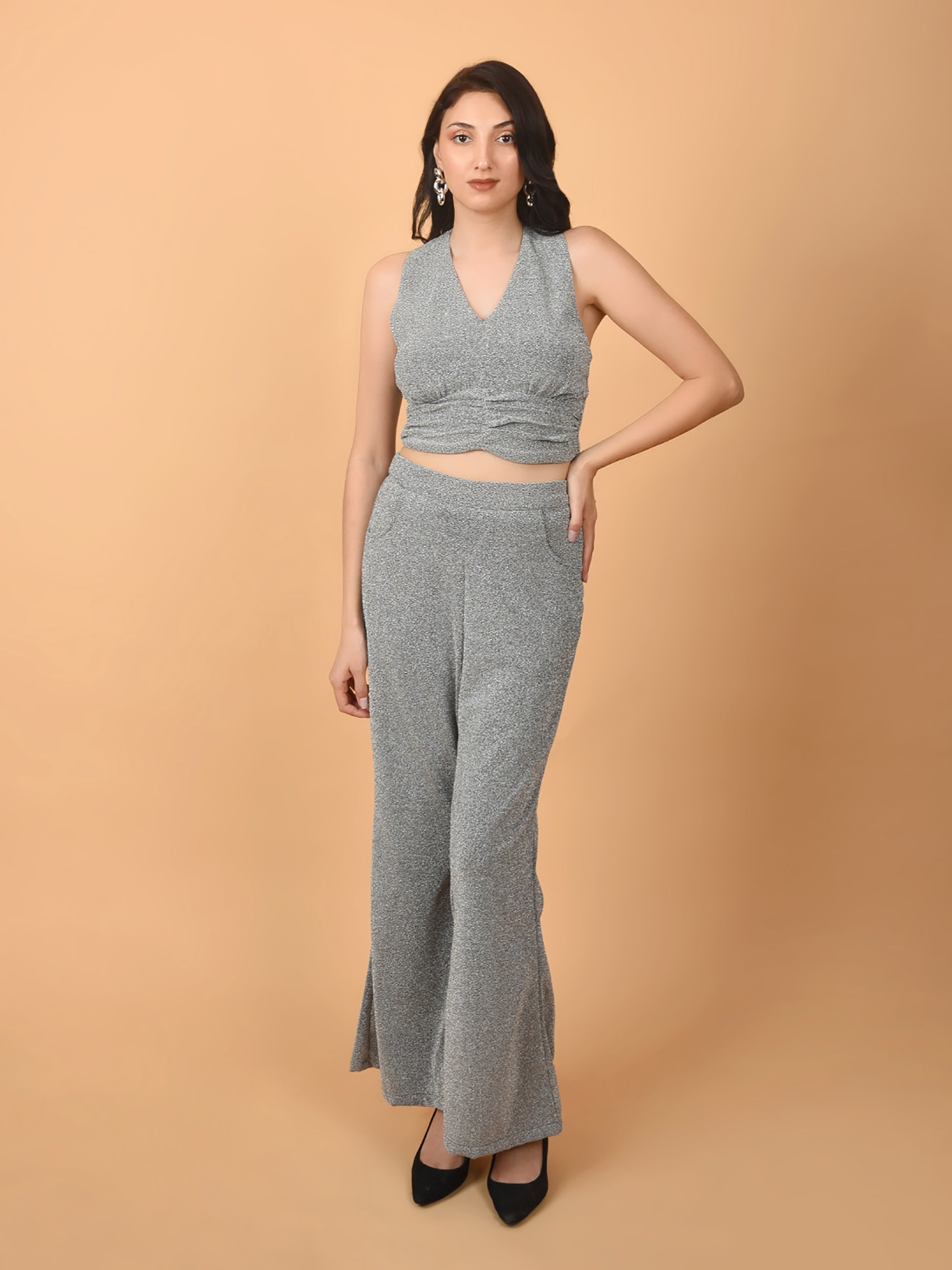 Flawless Women Stylish Silver Co-ord Set | DISC Being Flawless