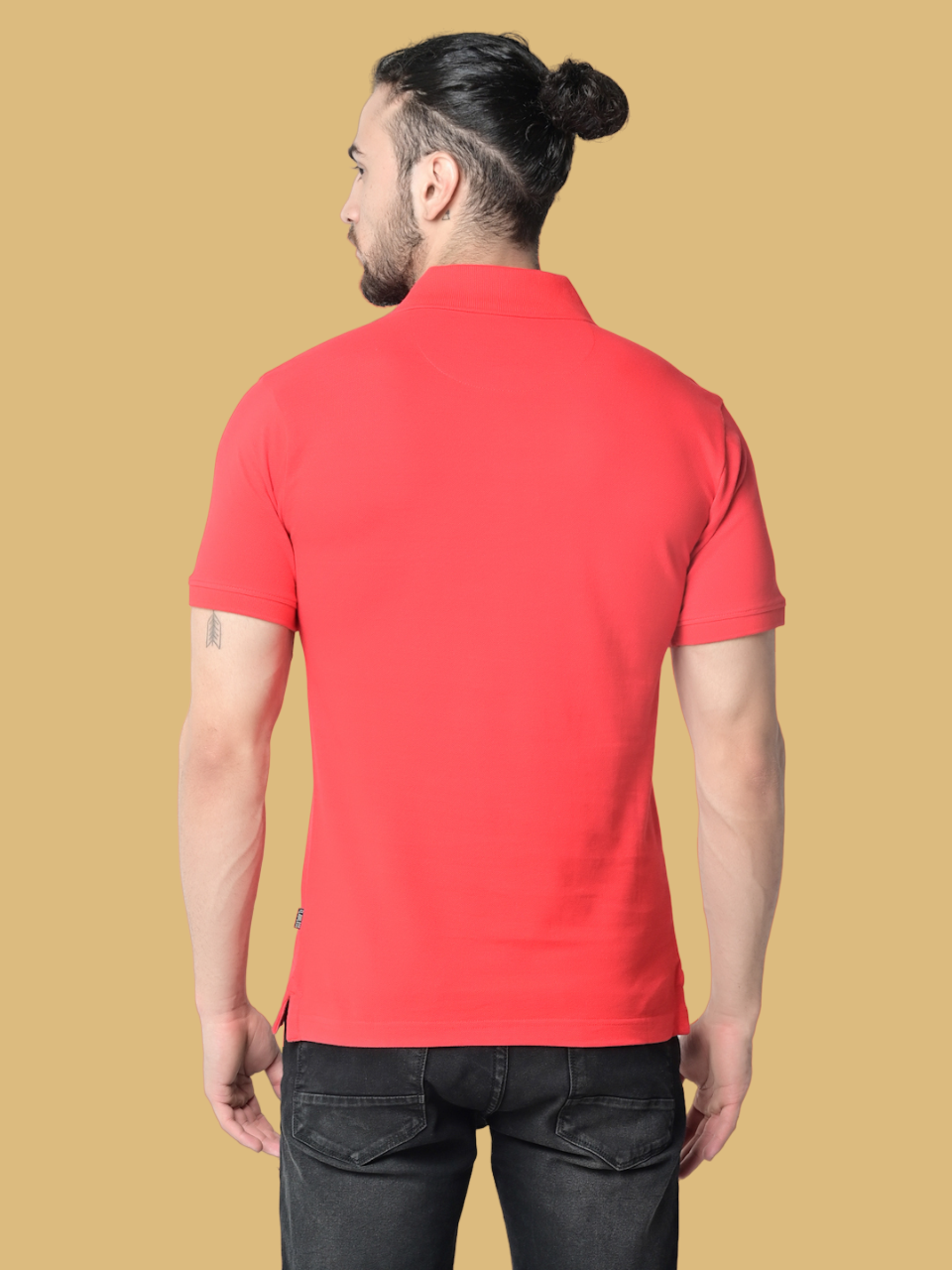 Flawless Men Red Organic Polo T-Shirt Being Flawless