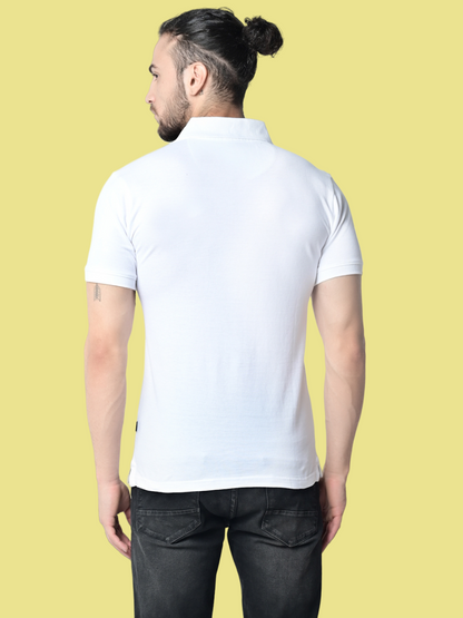 Flawless Men Organic Impression White Polo T-Shirt Being Flawless
