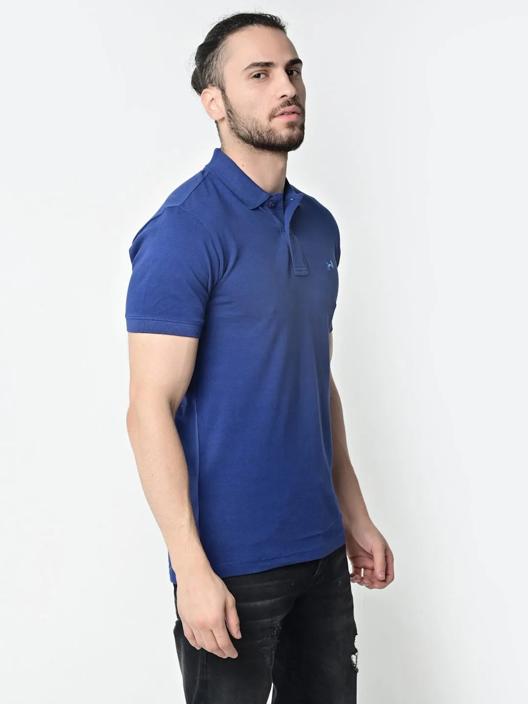 Flawless Men Navy Organic Polo T-Shirt Being Flawless