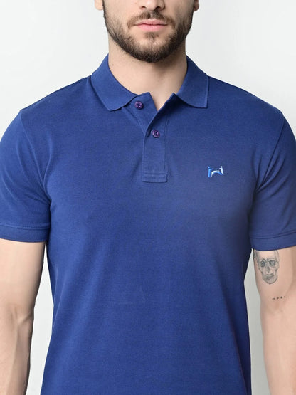 Flawless Men Navy Organic Polo T-Shirt Being Flawless