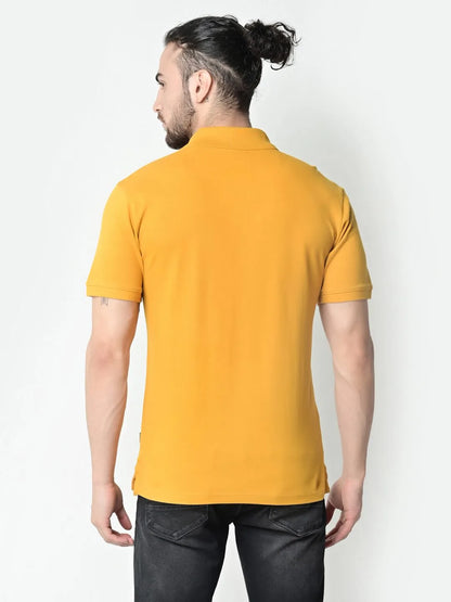 Flawless Men Saucy Mustard Organic Polo T-Shirt Being Flawless