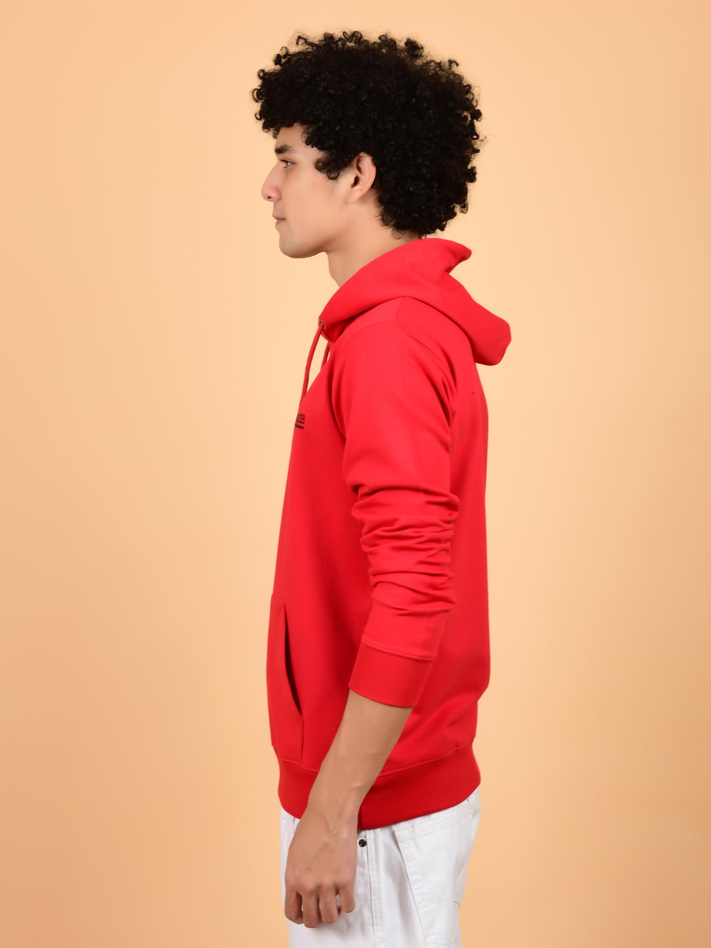 Flawless Red Solid Hoodie for Men Being Flawless