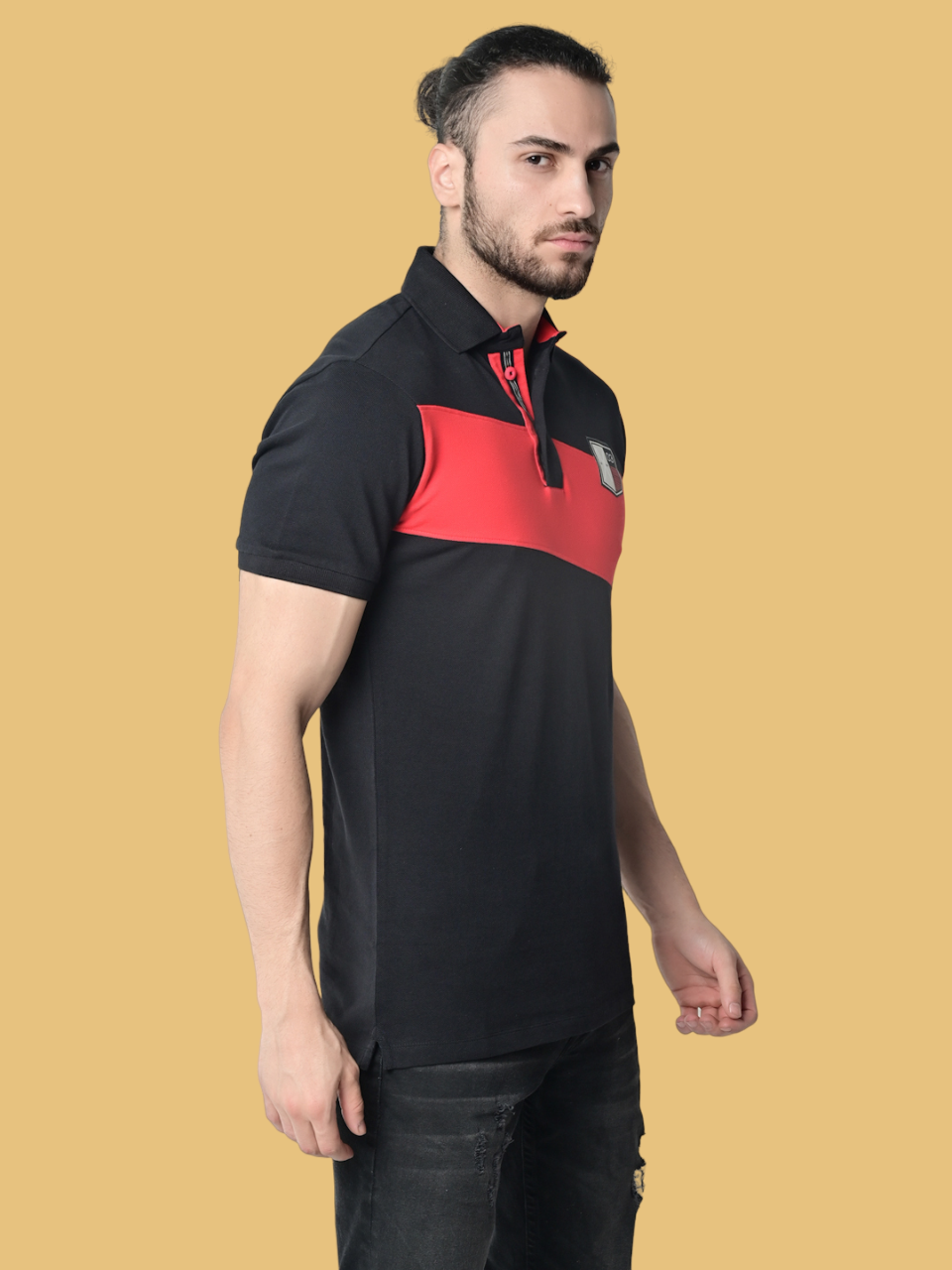 Flawless Men Danger Red Organic Polo T-Shirt Being Flawless