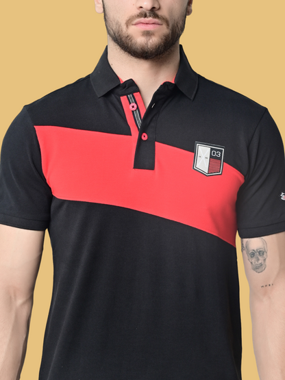 Flawless Men Danger Red Organic Polo T-Shirt Being Flawless