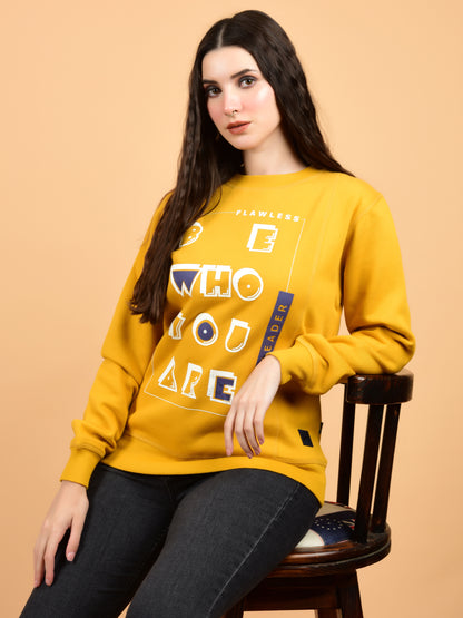 Flawless Trendy Women Yellow Sweatshirt Being Flawless