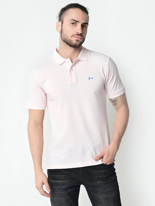 Flawless Men Organic Aesthetic Pink Polo T-Shirt Being Flawless
