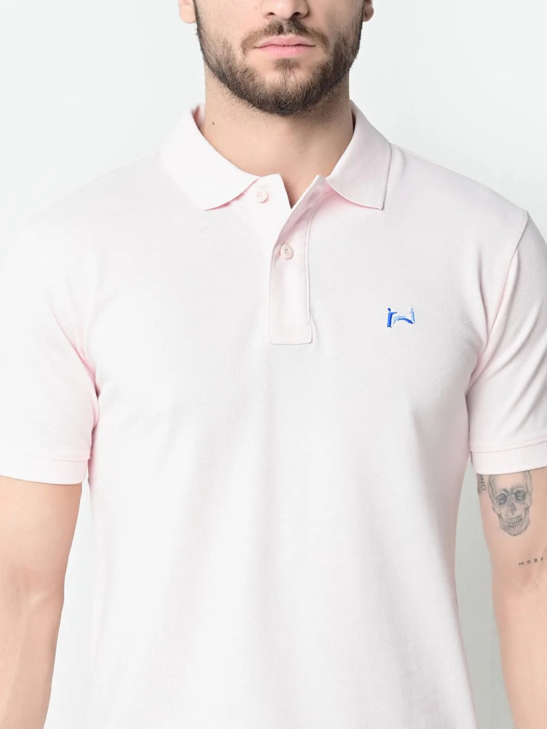 Flawless Men Organic Aesthetic Pink Polo T-Shirt Being Flawless