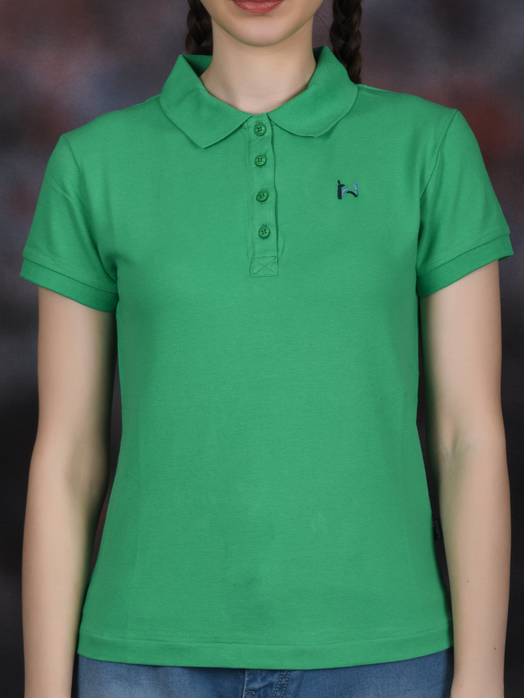 Flawless Women Guava Green Organic Polo T-Shirt Being Flawless