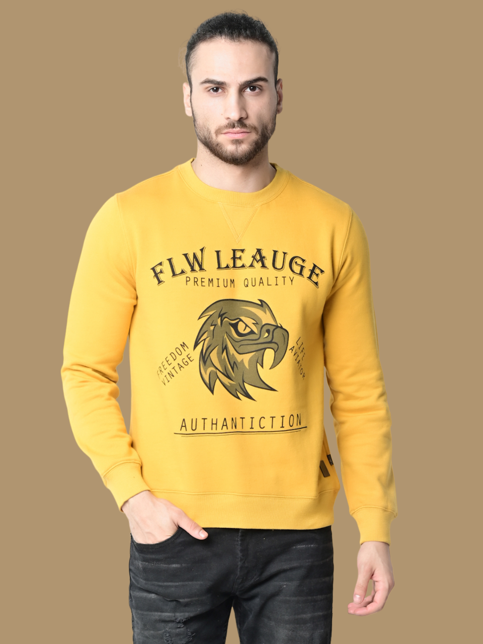 Flawless Men's Supreme Mustard Sweatshirt Being Flawless