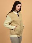Flawless Women Trendy Beige Bomber Jacket