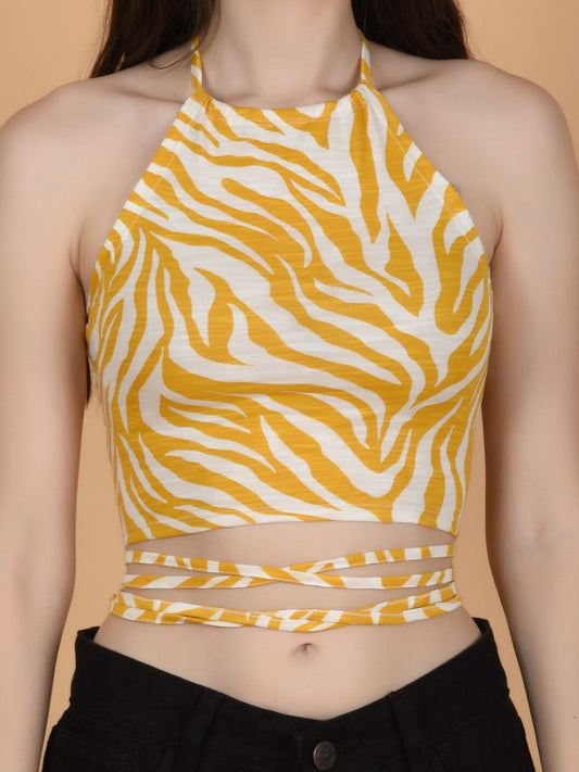 Flawless Animal Print Crop Top For Women | SANDY Being Flawless