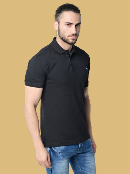 Flawless Men Organic Black Swag Polo T-Shirt Being Flawless