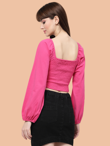 Flawless Women Stylish Pink Crop Top | OVERLAP Being Flawless