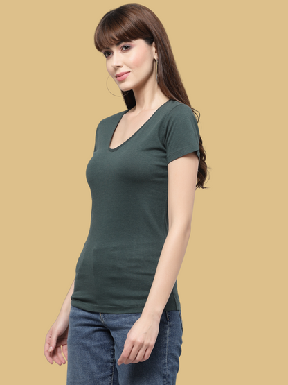 Flawless Women Green Solid Top Being Flawless