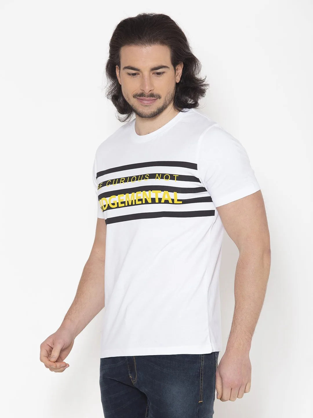 White Graphic Men T-shirt Being Flawless