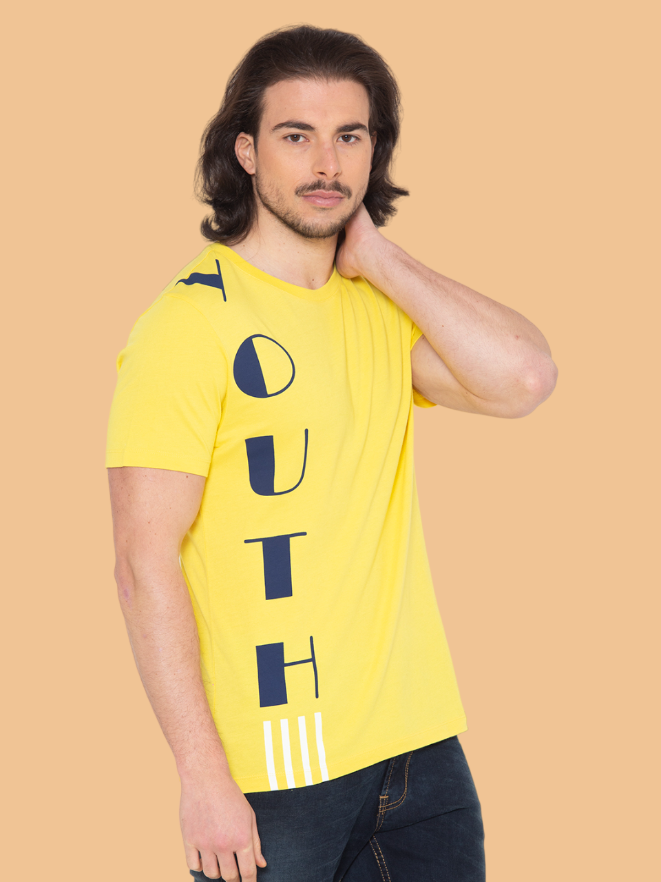 Flawless Men Cotton Yellow T-Shirt Being Flawless