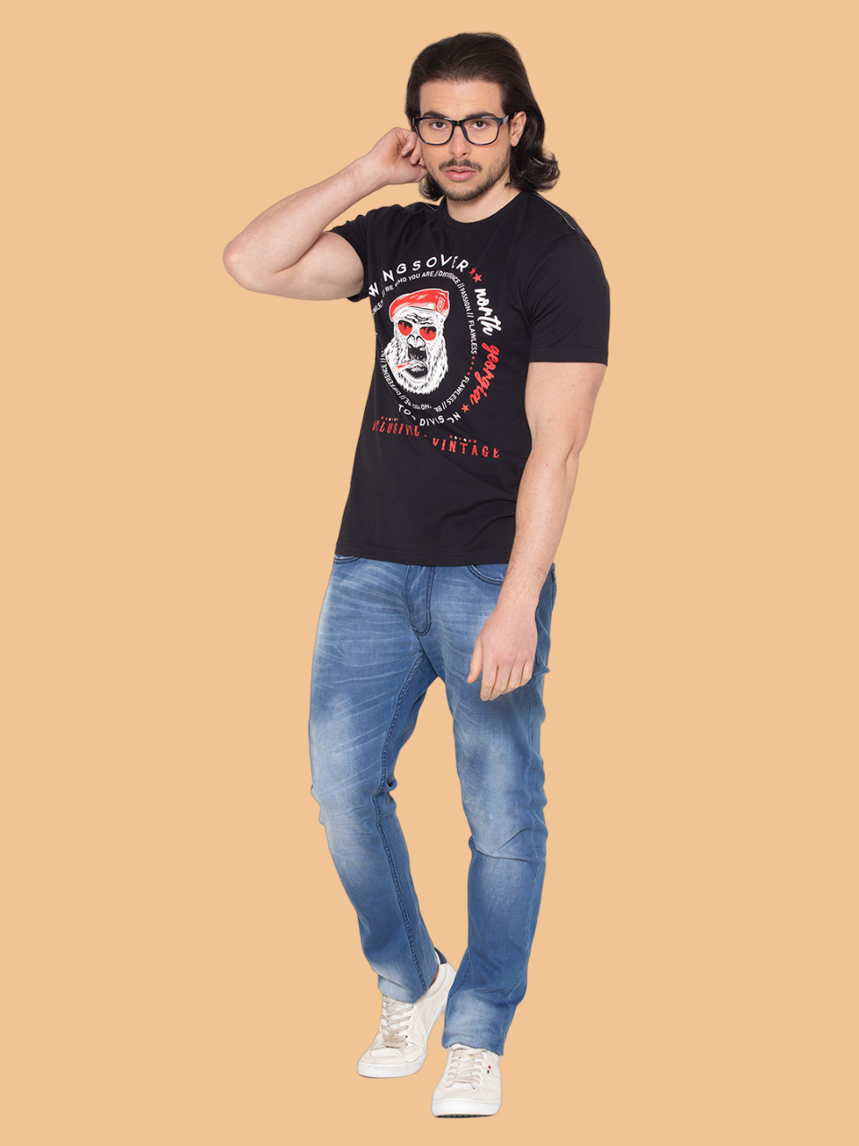 Flawless Men's Black T-Shirt in Soft Cotton Being Flawless