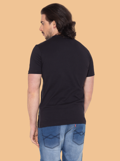 Flawless Men's Black T-Shirt in Soft Cotton Being Flawless