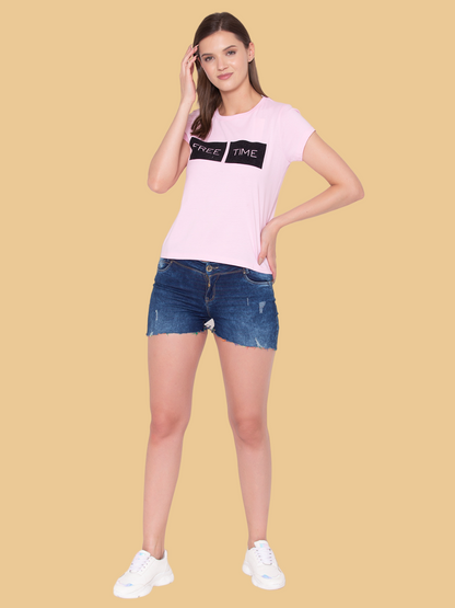 Flawless Cotton Free Pink T-Shirt Being Flawless