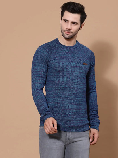 Flawless Mens's Blue Knitted Sweater Being Flawless