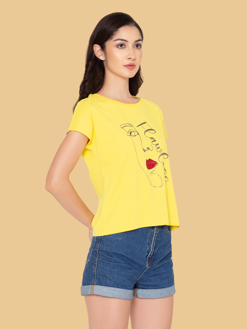Flawless Women Yellow Face T-Shirt Being Flawless
