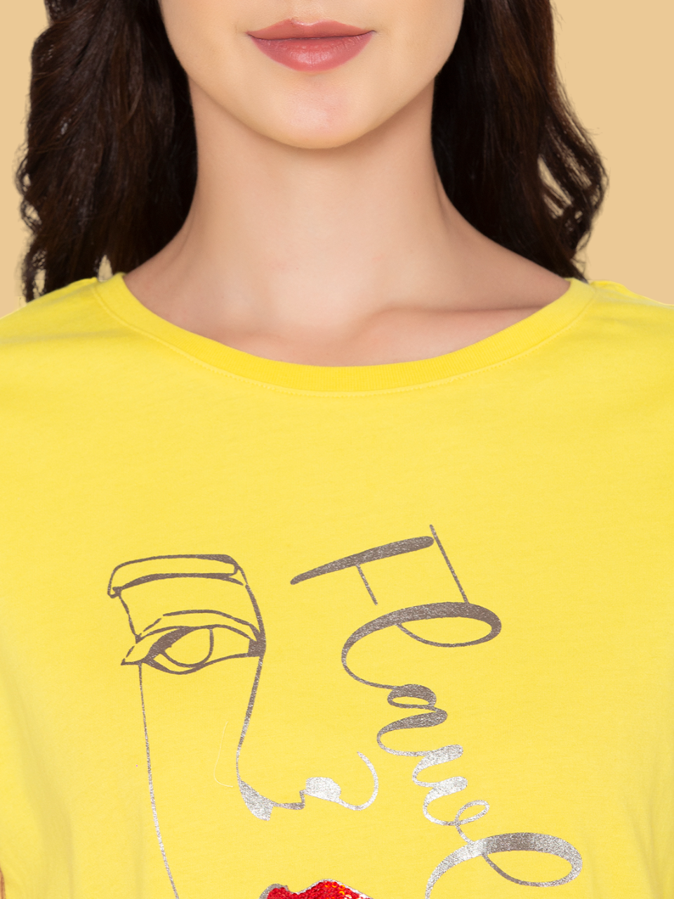 Flawless Women Yellow Face T-Shirt Being Flawless