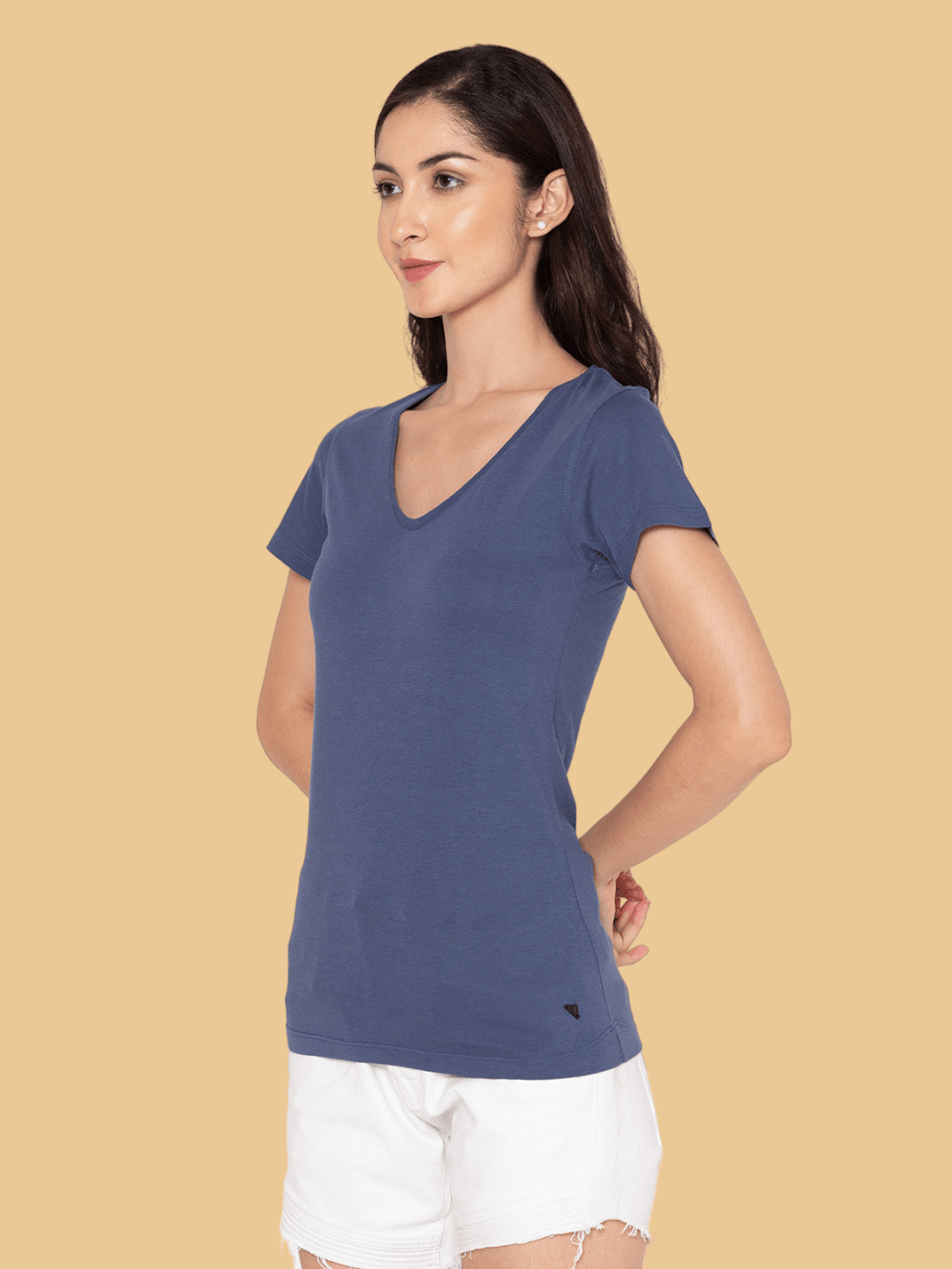 Flawless Women Solid Blue Cotton T-Shirt T-Shirt Being Flawless 
