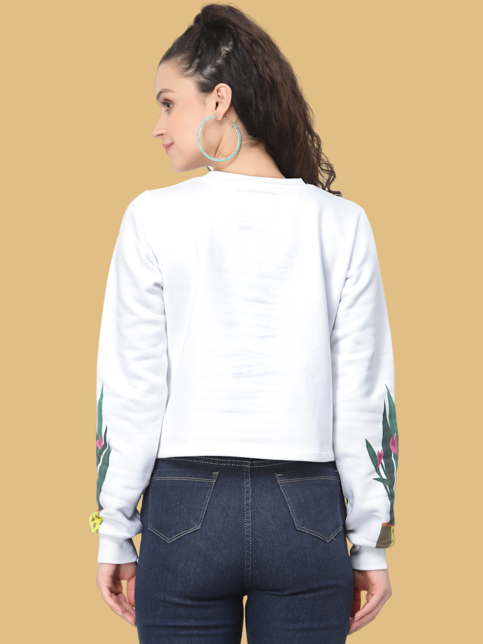 Flawless Women White Printed Sweatshirt | PLANTMANIA Being Flawless