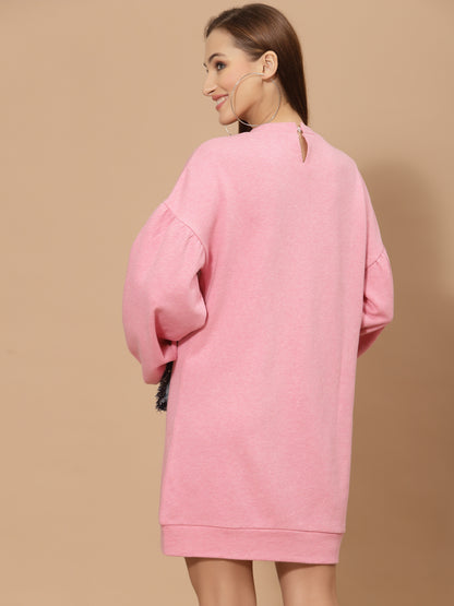 Flawless Women Pink Cotton T-Shirt Dress | JESSICA Being Flawless